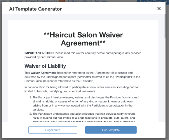 waiver signing app for business